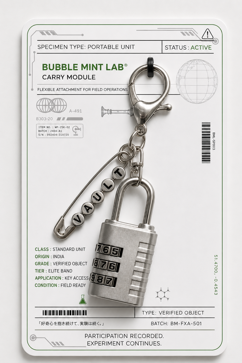 SPECIMEN 025 : SILVER VAULT™ (Keychain Module)