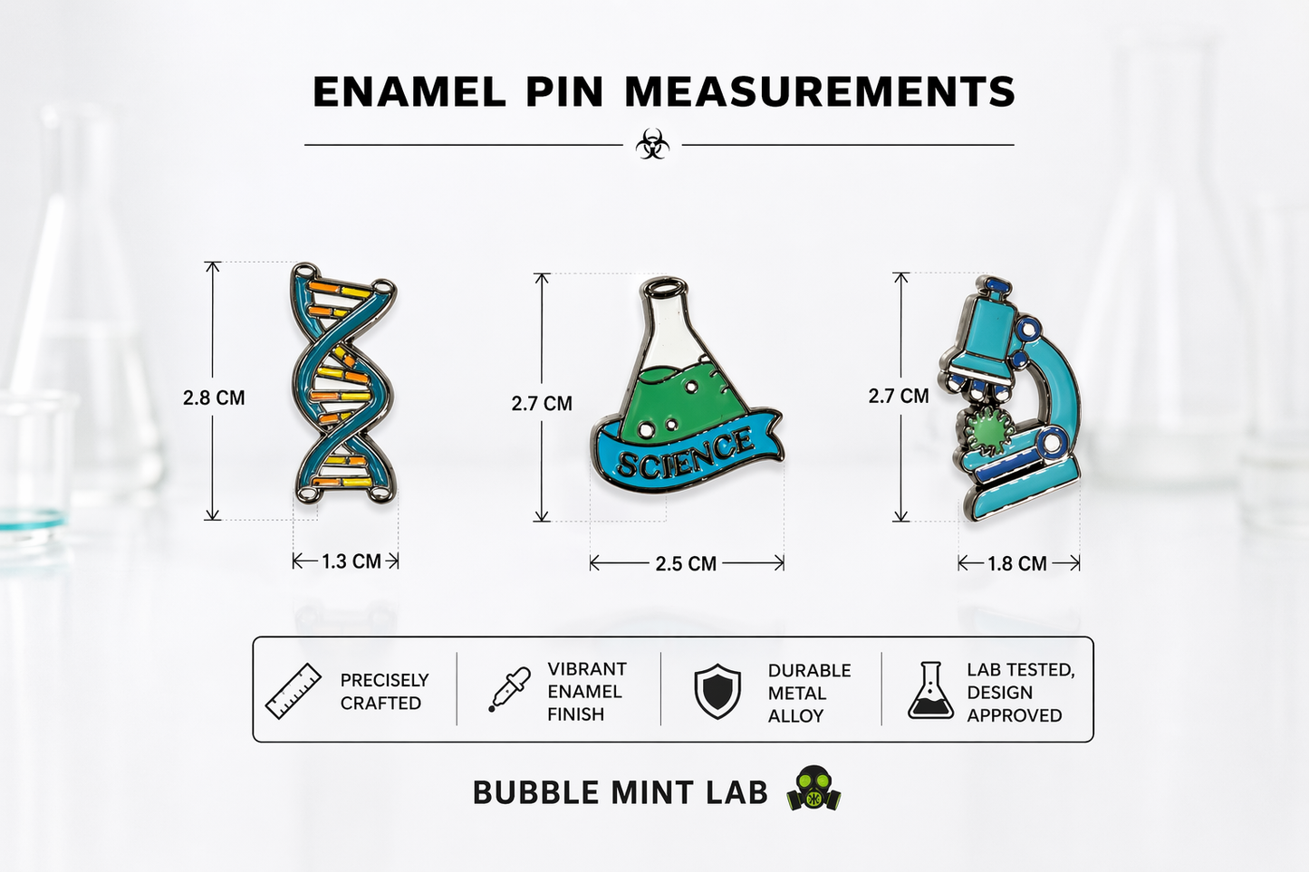 SPECIMEN 021 - BIOLOGICAL SYSTEMS (ENAMEL PINS)