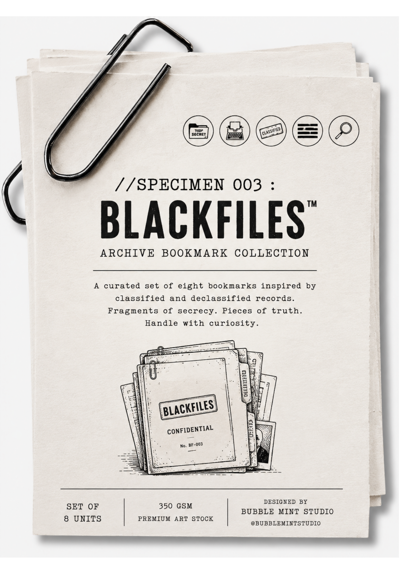 SPECIMEN 003 : BLACKFILES™ (Bookmarks)