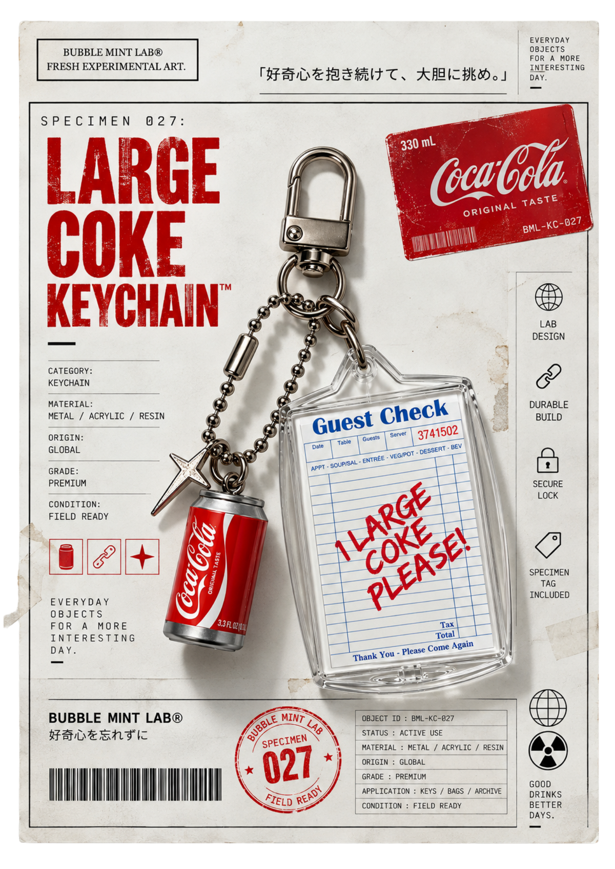 SPECIMEN 027: LARGE COKE KEYCHAIN