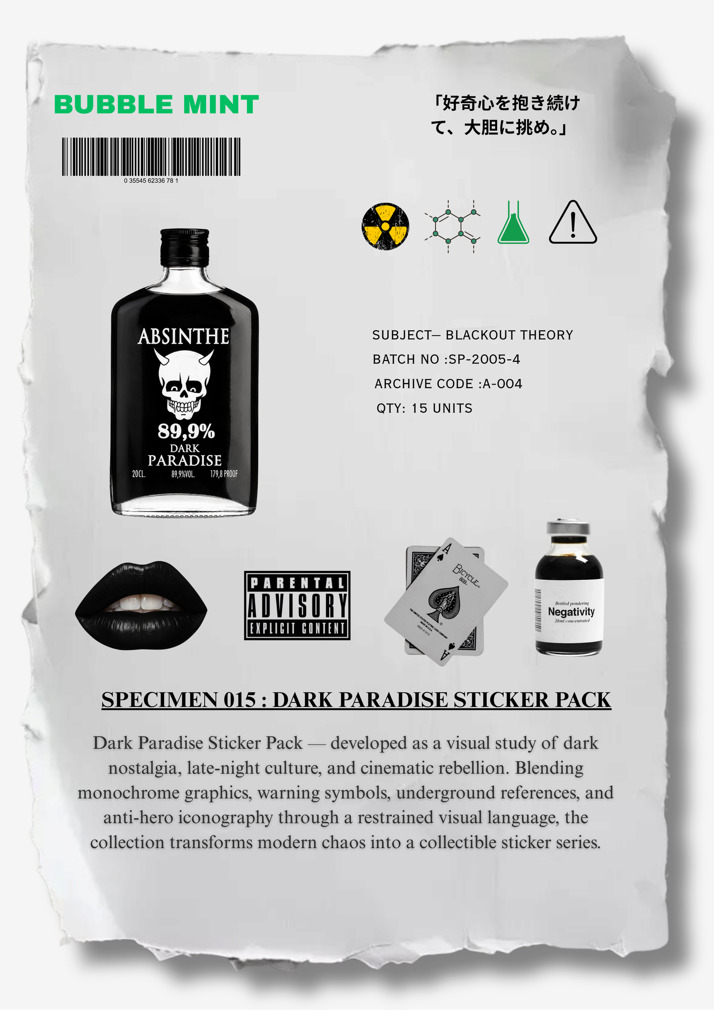 SPECIMEN 015 : DARK PARADISE STICKER PACK