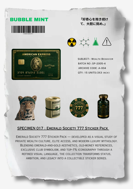 SPECIMEN 017 : Emerald Society 777 Sticker Pack
