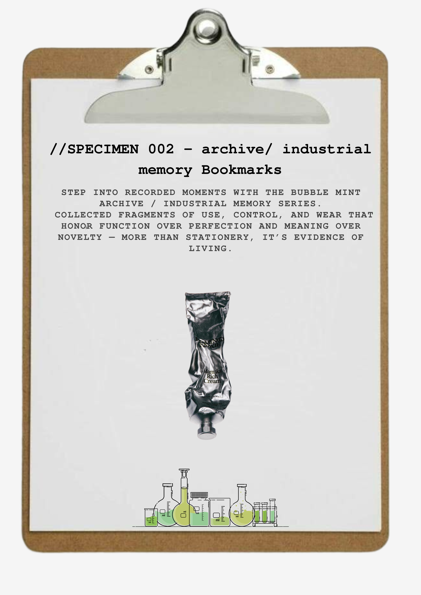 Specimen 002 — Archive / Industrial Memory Bookmarks.
