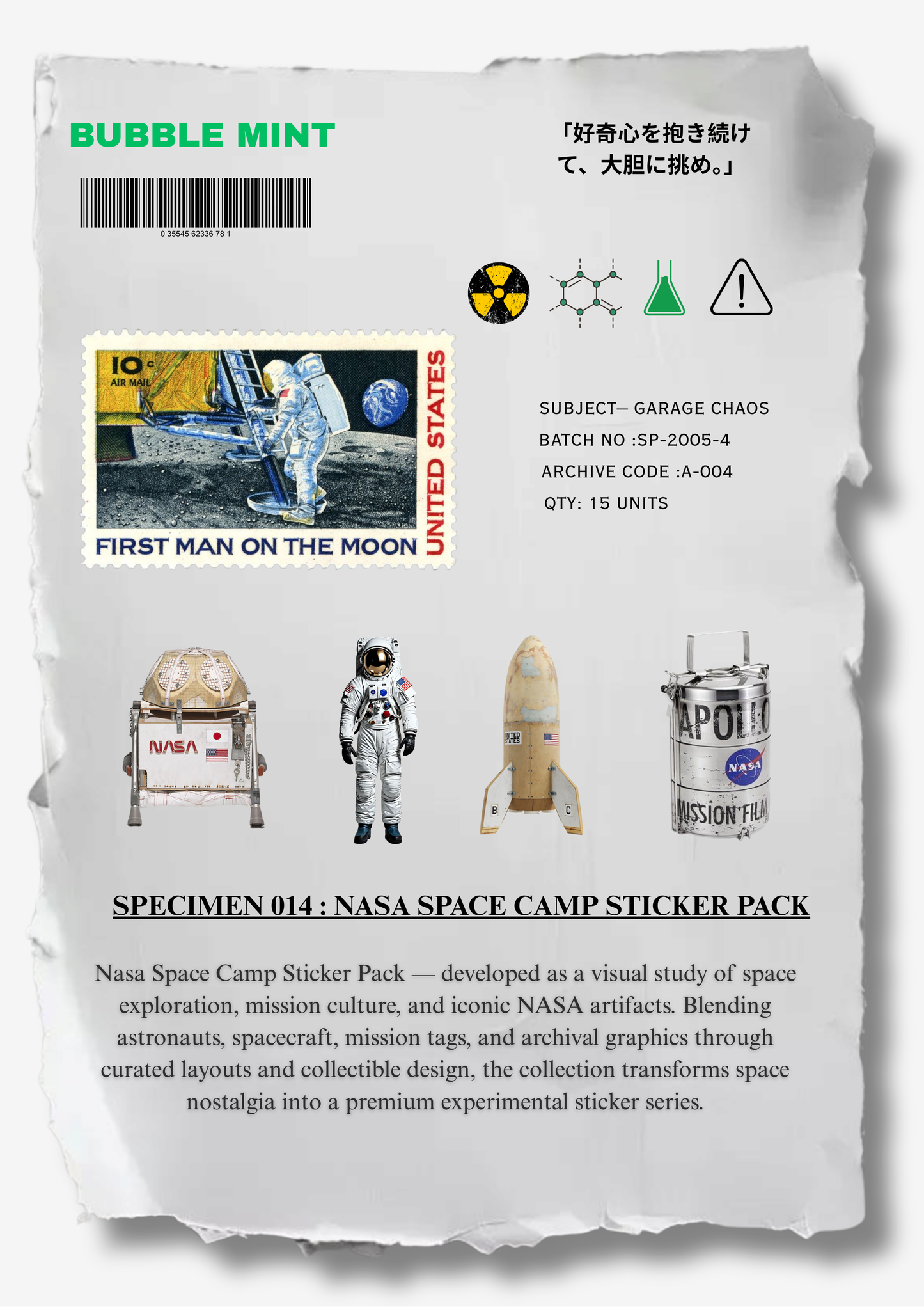 SPECIMEN 014 : NASA SPACE CAMP STICKER PACK