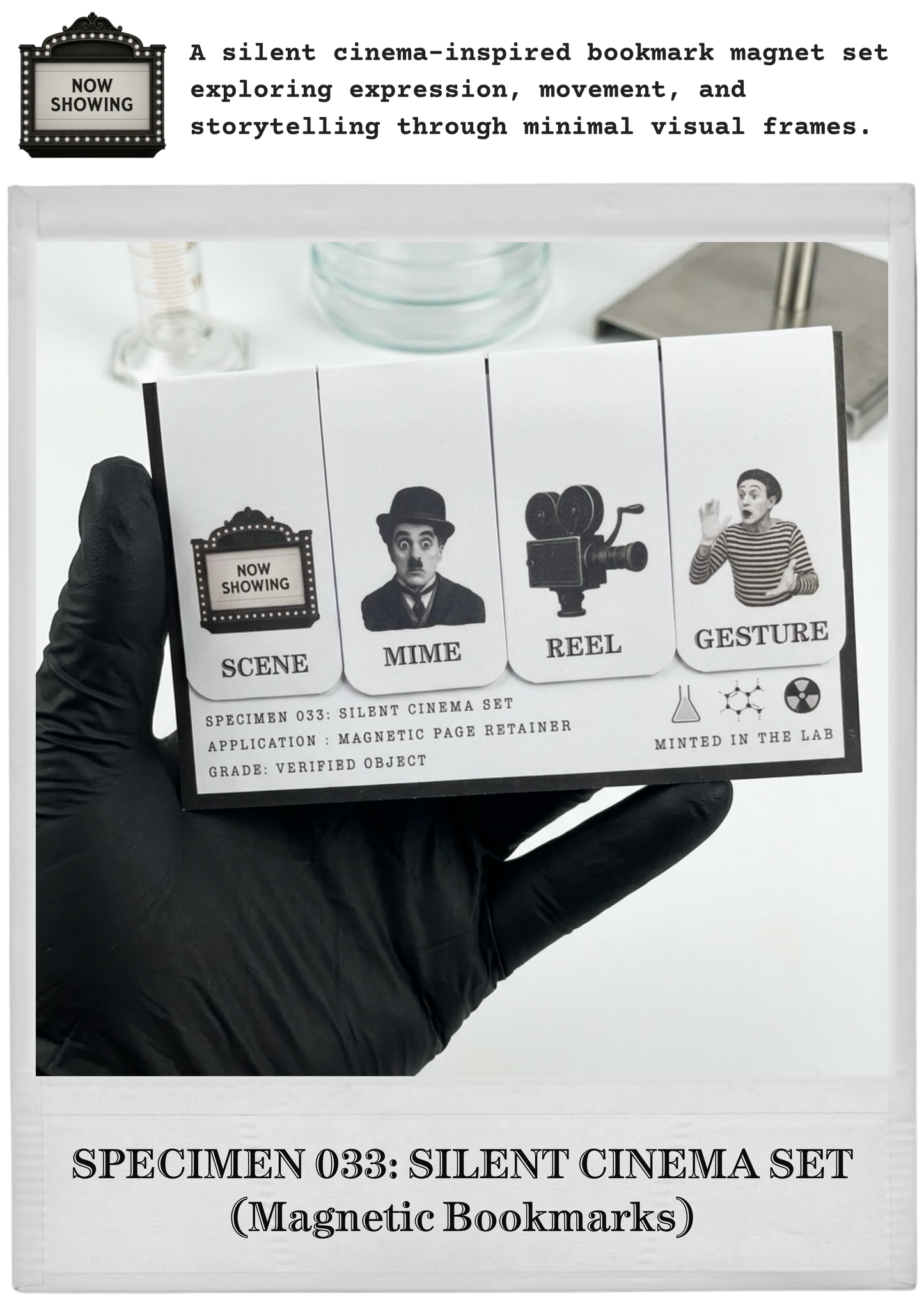 SPECIMEN 033: SILENT CINEMA SET (Magnetic Bookmarks)